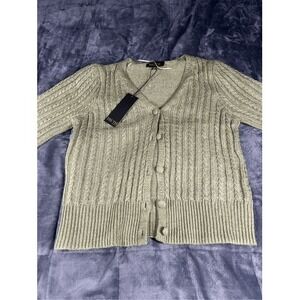 Truth‎ by Republic Cropped Cardigan Sweater Women's Size XS military green (NWT)